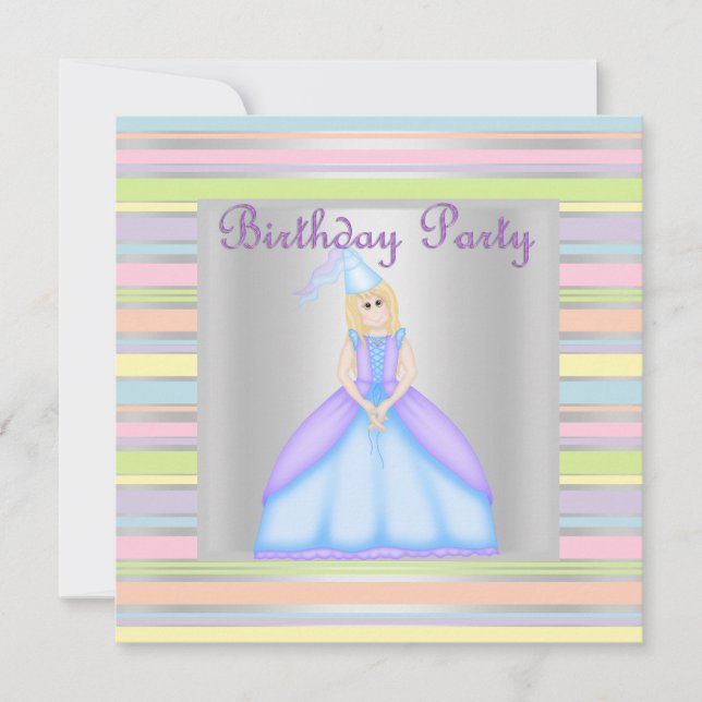 PETITE PRINCESSE ANNIVERSAIRE FÊTE INVITATION arge (Devant)