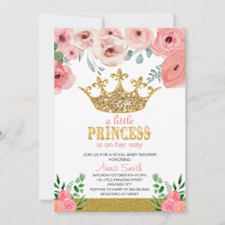 petite princesse Baby shower Invitation