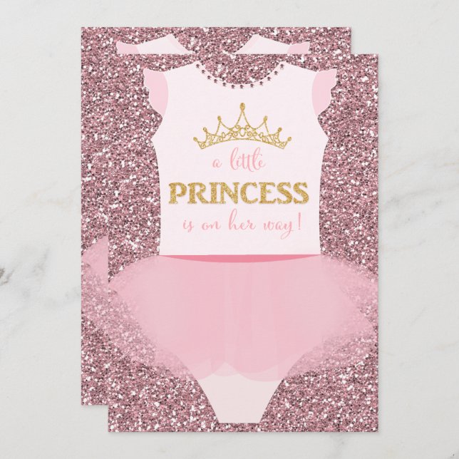 Petite princesse Baby shower Invitation (Devant / Derrière)