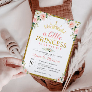petite princesse fille baby shower invitation