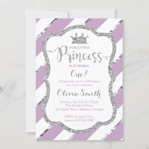 Petite princesse Invitation Anniversaire Purple Si