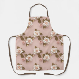 Petite Roses In Shades Of Ivory And Gold Schürze