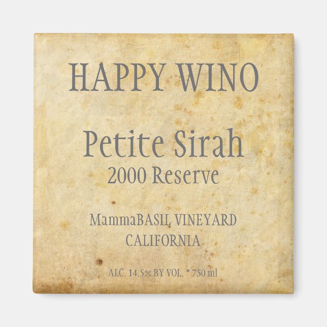 Petite Sirah Label Magnet (Vorne)