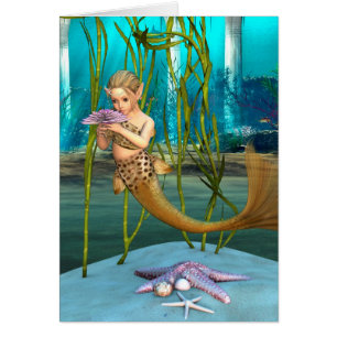 Petite sirène avec la fleur d'anémone