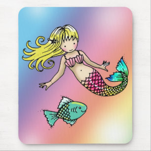 Petite Sirène et Poisson Tapis de souris