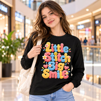 Petite Sœur Grand Sourire Typographie Crochet Mign