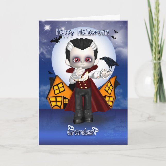 petite-son plaisir vampire halloween carte de voeu (Devant)