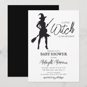 Petite sorcière Halloween Baby shower Invitation