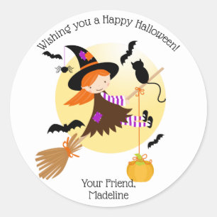 Petite sorcière   Sticker pour l'Halloween pour en
