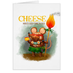 Petite souris mignonne de caverne et son fromage