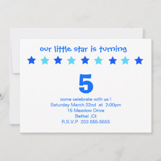 petite star invitation à l'anniversaire