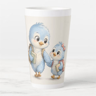 Petite Tasse de Café Latte Élevé Bleu Mignon Oisea