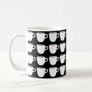Petite tasse de café motif blanc noir arrière - pl