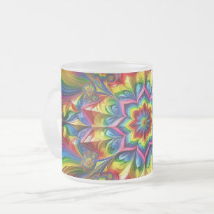 Petite tasse de verre dépoli avec couleurs LGBTQ