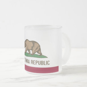 Petite tasse de verre dépoli avec drapeau de la Ca