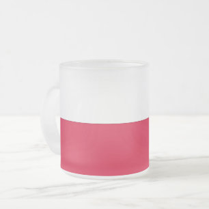 Petite tasse de verre dépoli avec drapeau de la Po