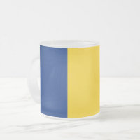 Petite tasse de verre dépoli avec drapeau de Rouma