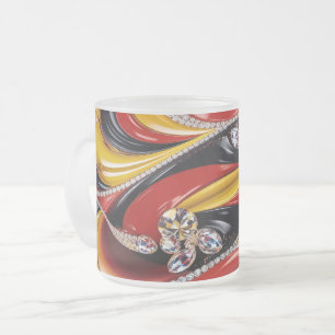 Petite tasse en verre dépoli aux couleurs belges