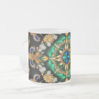 Petite tasse en verre dépoli aux couleurs brésilie