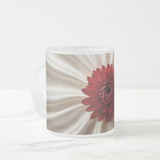 Petite tasse en verre dépoli avec couleurs japanas (Devant gauche)