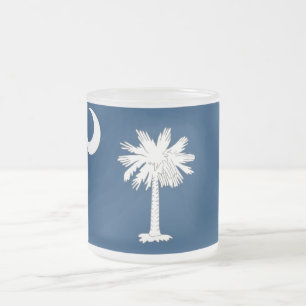 Petite tasse en verre dépoli avec drapeau Caroline
