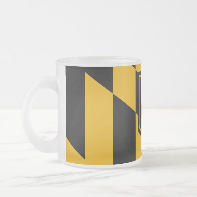 Petite tasse en verre dépoli avec drapeau de Balti (Gauche)
