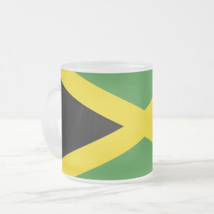 Petite tasse en verre dépoli avec drapeau de la Ja