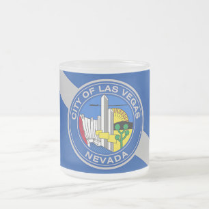 Petite tasse en verre dépoli avec drapeau de Las V