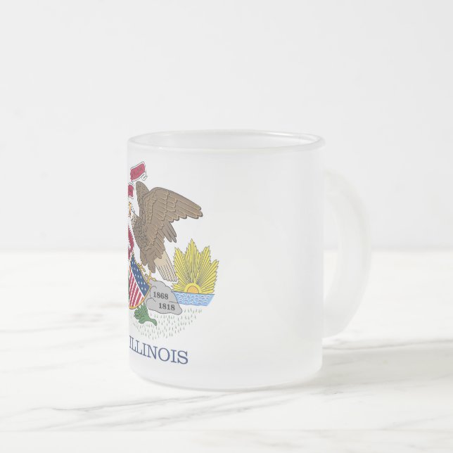 Petite tasse en verre dépoli avec drapeau de l'Ill (Devant droit)
