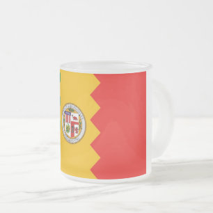 Petite tasse en verre dépoli avec drapeau de Los A