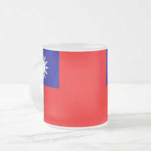 Petite tasse en verre dépoli avec drapeau de Taïwa