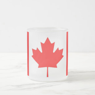 Petite tasse en verre dépoli avec drapeau du Canad