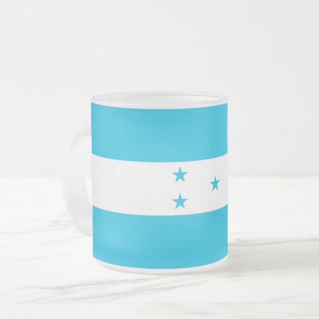 Petite tasse en verre dépoli avec drapeau du Hondu (Devant gauche)