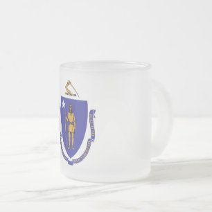 Petite tasse en verre dépoli avec drapeau du Massa