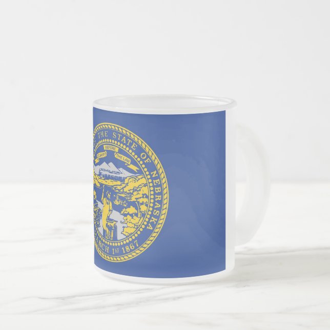 Petite tasse en verre dépoli avec drapeau du Nebra (Devant droit)