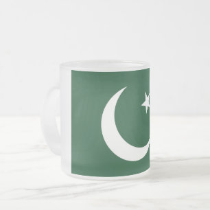 Petite tasse en verre dépoli avec drapeau du Pakis