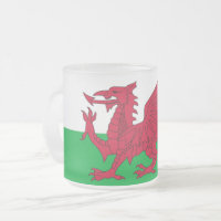 Petite tasse en verre dépoli avec drapeau du Pays 