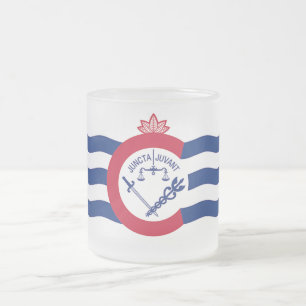 Petite tasse en verre dépoli avec le drapeau de Ci