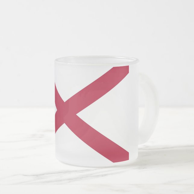 Petite tasse en verre dépoli avec le drapeau de l' (Devant droit)