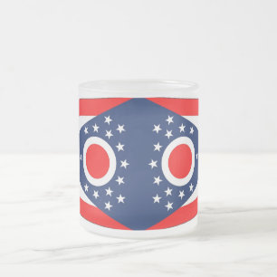 Petite tasse en verre dépoli avec le drapeau Ohio,