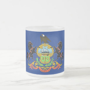 Petite tasse en verre dépoli avec le drapeau Penns