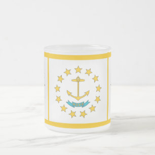 Petite tasse en verre dépoli avec le drapeau Rhode