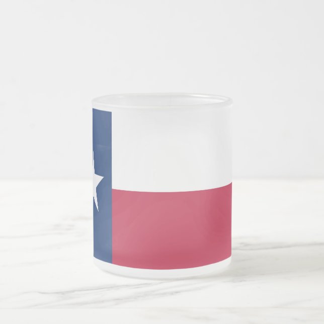 Petite tasse en verre dépoli avec le drapeau Texas (Centre)