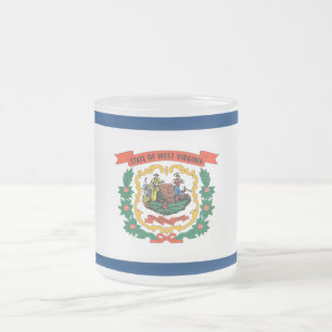 Petite tasse en verre dépoli avec le drapeau Virgi
