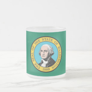 Petite tasse en verre dépoli avec le drapeau Washi