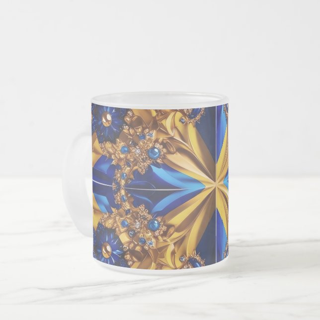 Petite tasse en verre dépoli avec Suède Couleurs (Devant gauche)