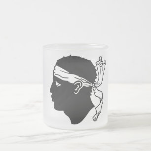 Petite tasse en verre dépoli - drapeau de la Corse
