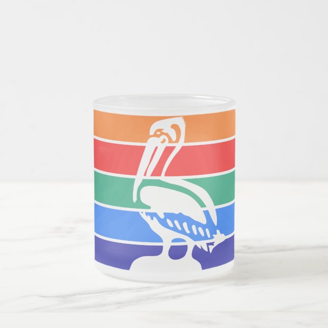 Petite tasse en verre dépoli, drapeau de Saint-Pét (Centre)