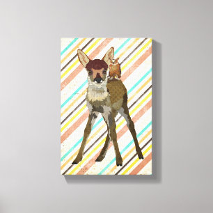 PETITE toile de FAON et de HIBOU