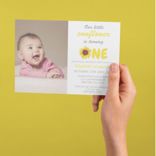 Petite tournesol 1er anniversaire Invitation